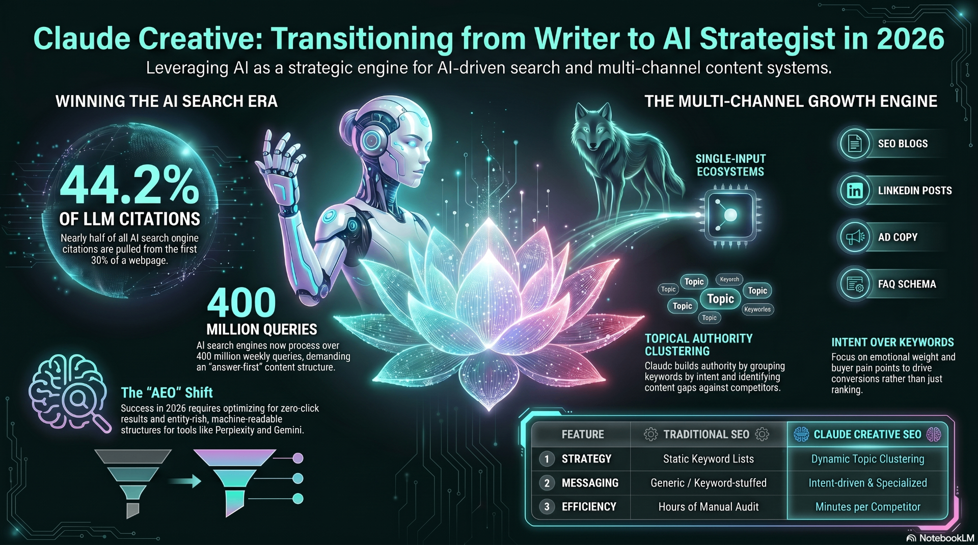Cover illustration for Claude Creative Is a Monster: How to Use It for SEO, AEO, and Marketing in 2026
